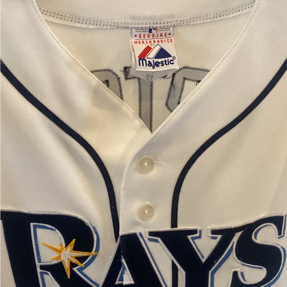 Majestic White Rays Jersey with Blue BJ Upton number 2 - Picture 3 of 4